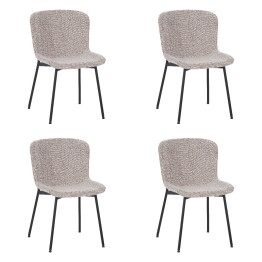 Set of 4 RIYA Modern Upholstered Dining Chair with Fabric Cover