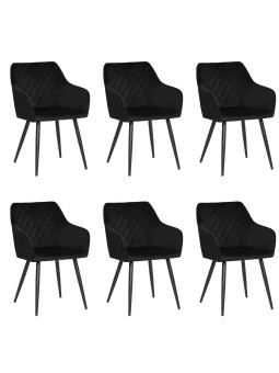 Set of 6 FLINDY Quilted Velvet Dining Chair with Diamond Pattern
