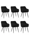 Lot de 6 FLINDY Chaise de Salle à Manger en Velours Matelassé Haute...