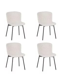 Set of 4 RIYA Modern Upholstered Dining Chair with Fabric Cover