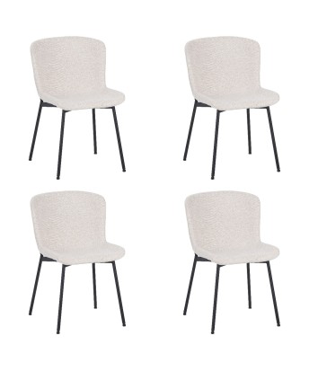 Set of 4 RIYA Modern Upholstered Dining Chair with Fabric Cover