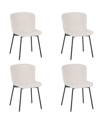 Set of 4 RIYA Modern Upholstered Dining Chair with Fabric Cover
