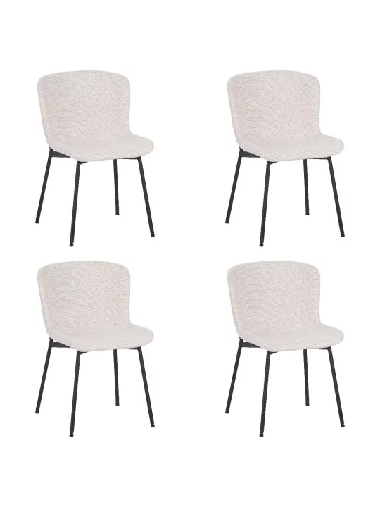 Set of 4 RIYA Modern Upholstered Dining Chair with Fabric Cover