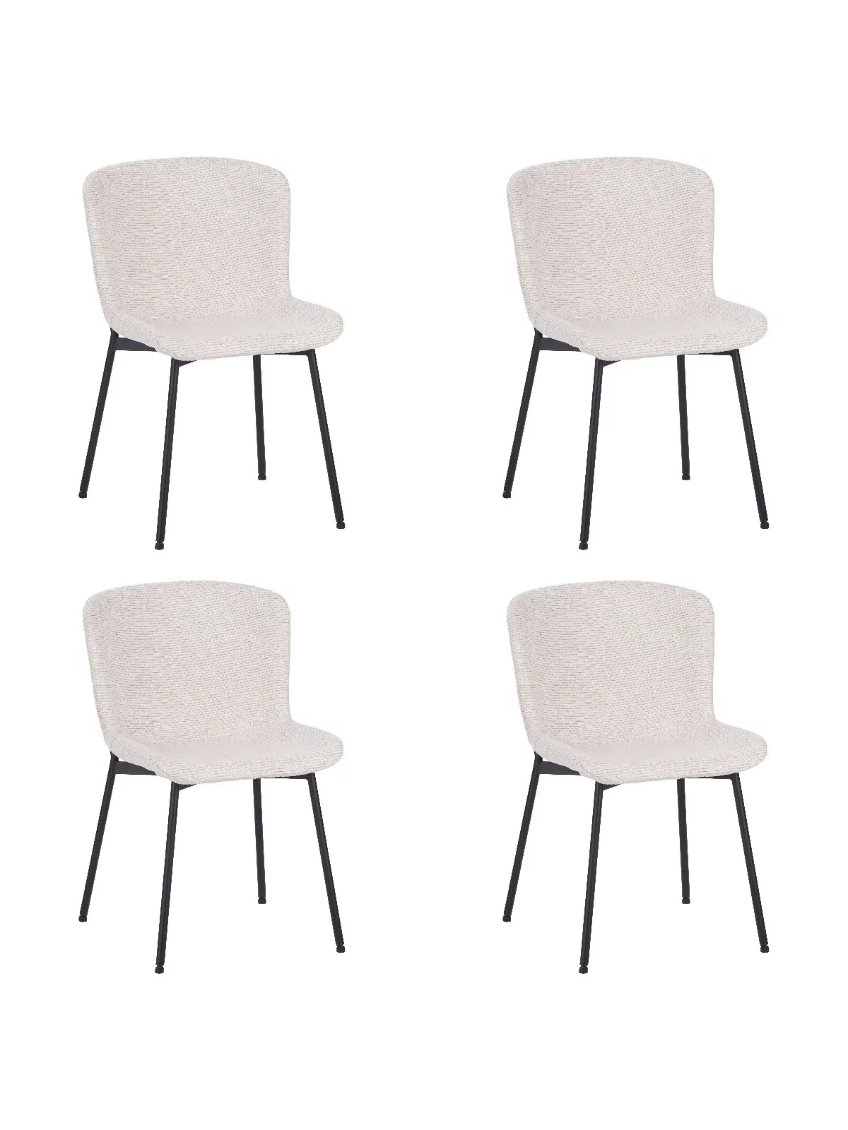 Set of 4 RIYA Modern Upholstered Dining Chair with Fabric Cover