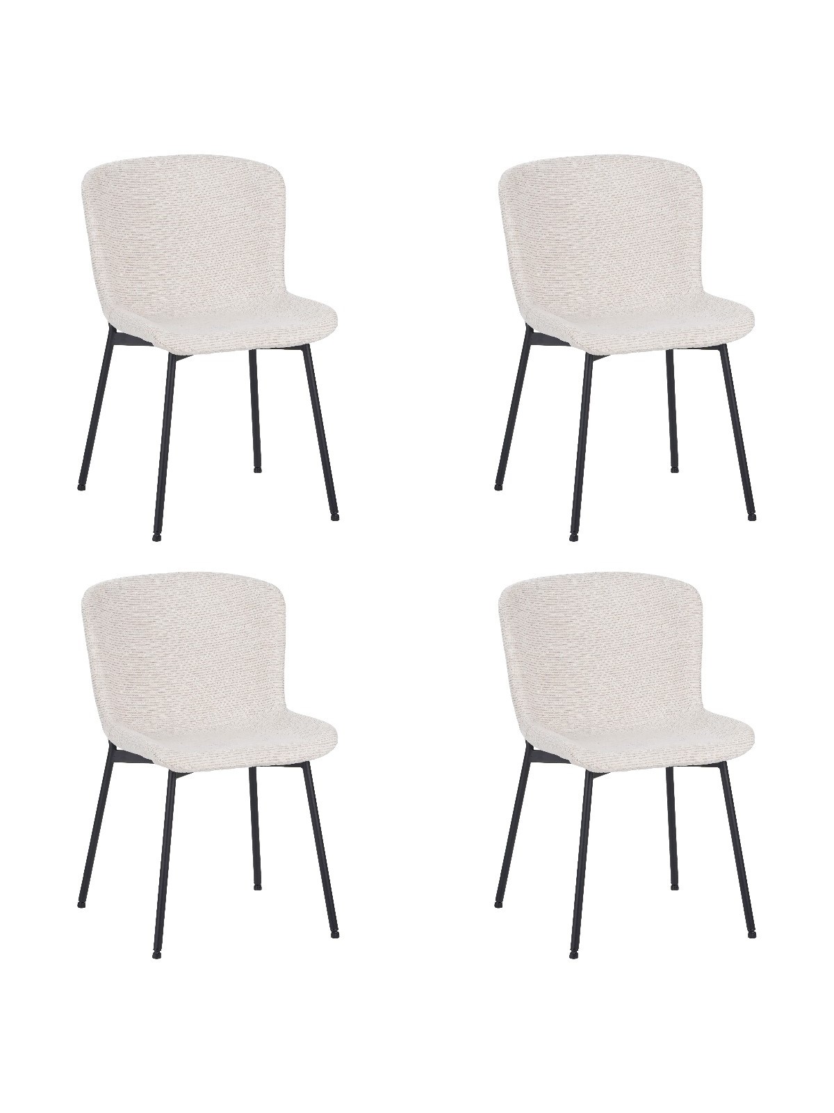 Lot de 4 RIYA Chaise Contemporaine avec Revêtement en Tissu Bouclé ...