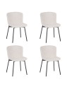 Set of 4 RIYA Modern Upholstered Dining Chair with Fabric Cover