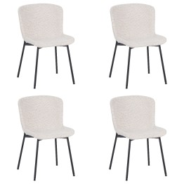 Lot de 4 RIYA Chaise Contemporaine avec Revêtement en Tissu Bouclé ...