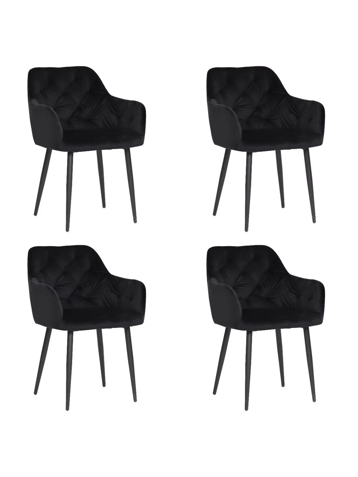 Set of 4 MARIOTufted Velvet Armchair with Contemporary Style