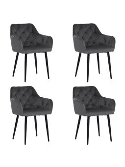 Set of 4 MARIOTufted Velvet Armchair with Contemporary Style
