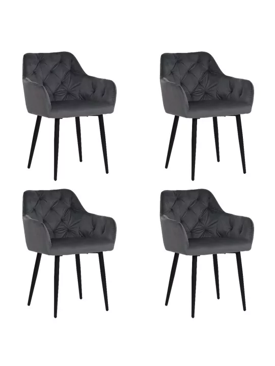 Set of 4 MARIOTufted Velvet Armchair with Contemporary Style
