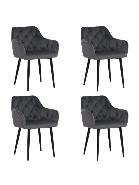 Set of 4 MARIOTufted Velvet Armchair with Contemporary Style