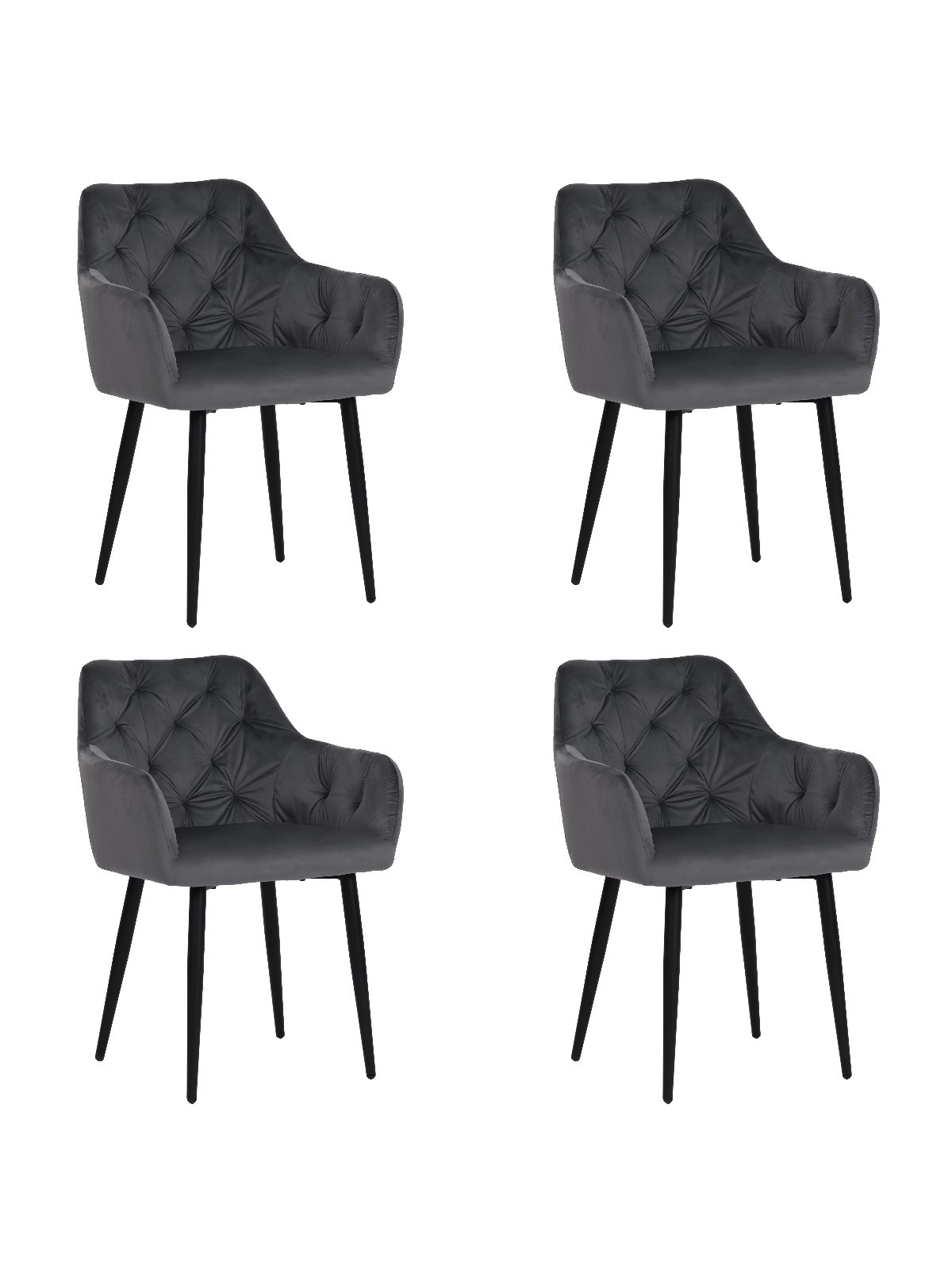 Set of 4 MARIOTufted Velvet Armchair with Contemporary Style