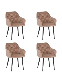 Set of 4 MARIOTufted Velvet Armchair with Contemporary Style