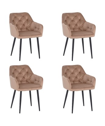 Set of 4 MARIOTufted Velvet Armchair with Contemporary Style