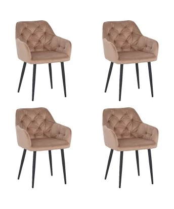 Set of 4 MARIOTufted Velvet Armchair with Contemporary Style