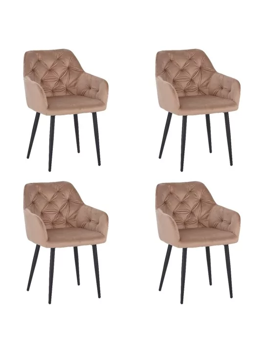 Set of 4 MARIOTufted Velvet Armchair with Contemporary Style