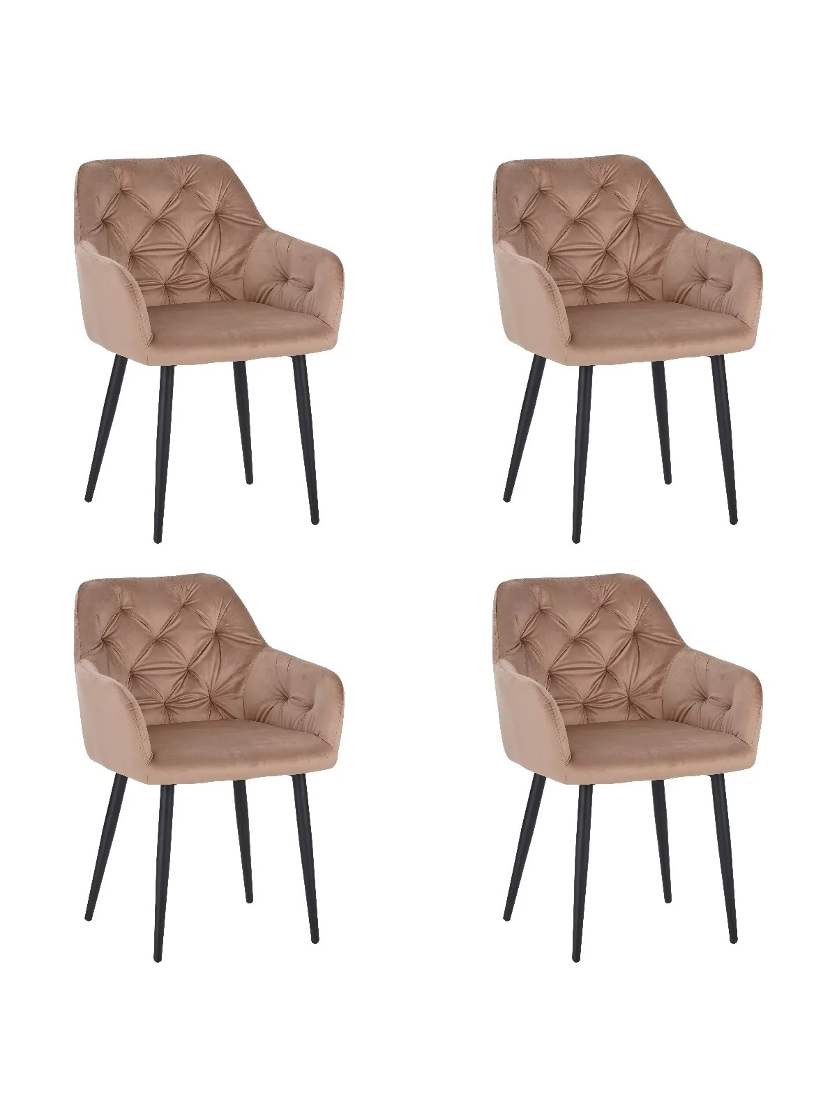 Set of 4 MARIOTufted Velvet Armchair with Contemporary Style