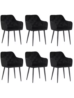 Set of 6 MARIO Tufted Velvet Armchair with Contemporary Style