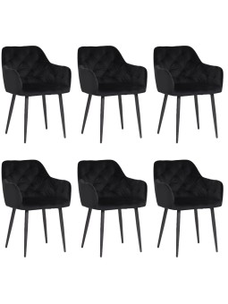 Set of 6 MARIO Tufted Velvet Armchair with Contemporary Style