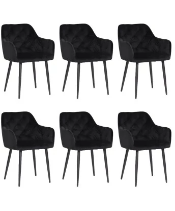 Set of 6 MARIO Tufted Velvet Armchair with Contemporary Style