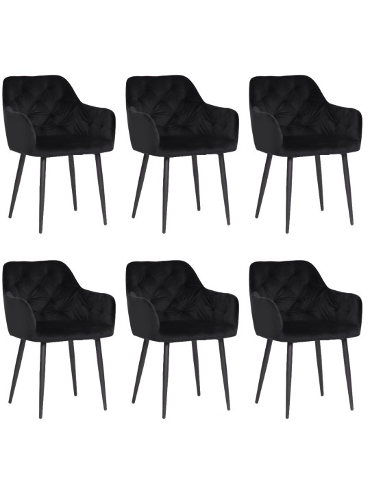 Set of 6 MARIO Tufted Velvet Armchair with Contemporary Style