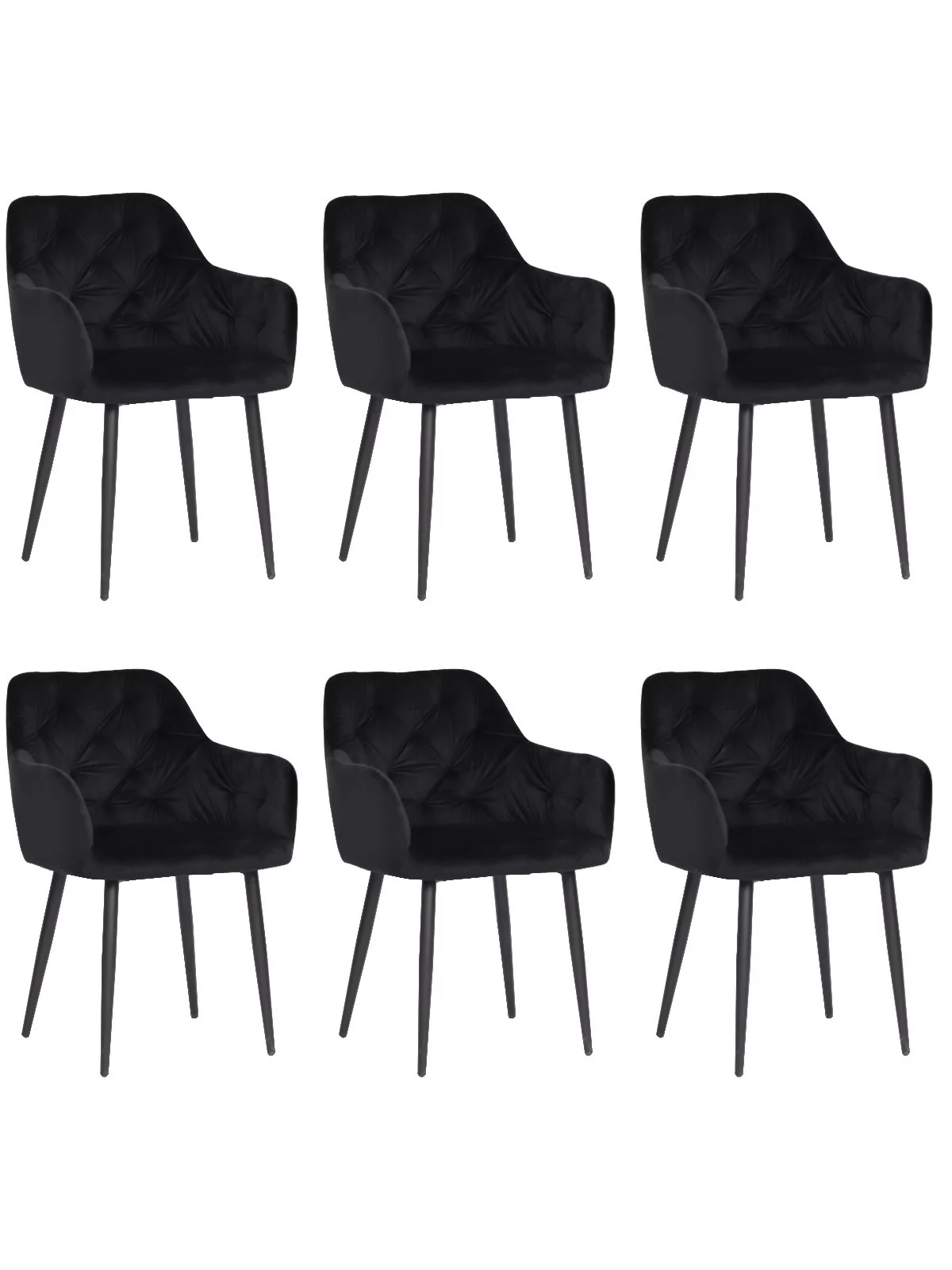 Set of 6 MARIO Tufted Velvet Armchair with Contemporary Style