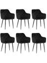 Set of 6 MARIO Tufted Velvet Armchair with Contemporary Style