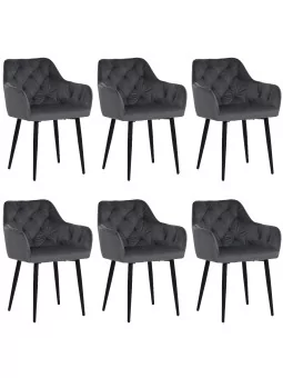 Set of 6 MARIO Tufted Velvet Armchair with Contemporary Style