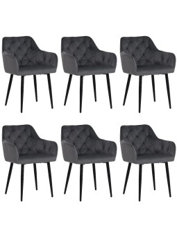 Set of 6 MARIO Tufted Velvet Armchair with Contemporary Style