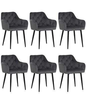 Set of 6 MARIO Tufted Velvet Armchair with Contemporary Style