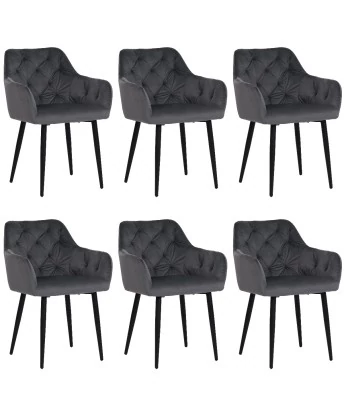Set of 6 MARIO Tufted Velvet Armchair with Contemporary Style