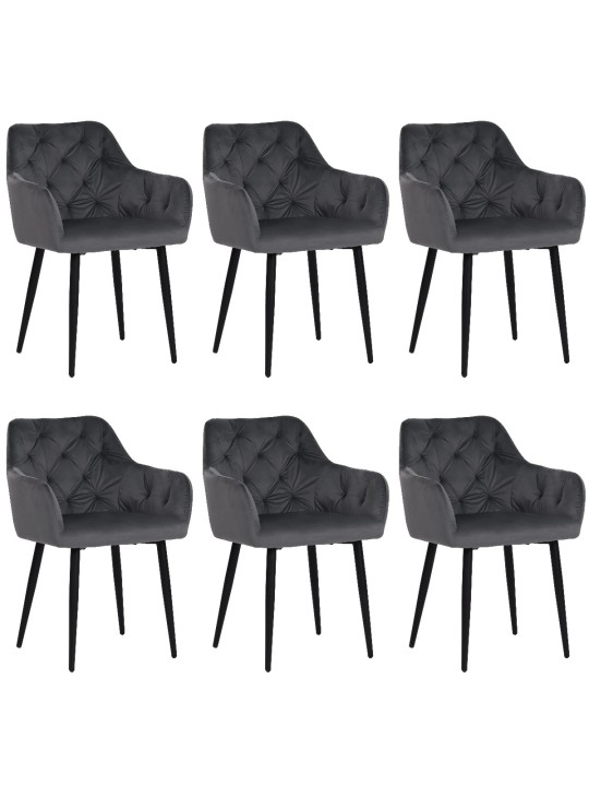 Set of 6 MARIO Tufted Velvet Armchair with Contemporary Style