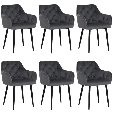 Lot de 6 MARIO Fauteuil en Velours Capitonné au Style Contemporain ...