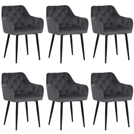 Set of 6 MARIO Tufted Velvet Armchair with Contemporary Style