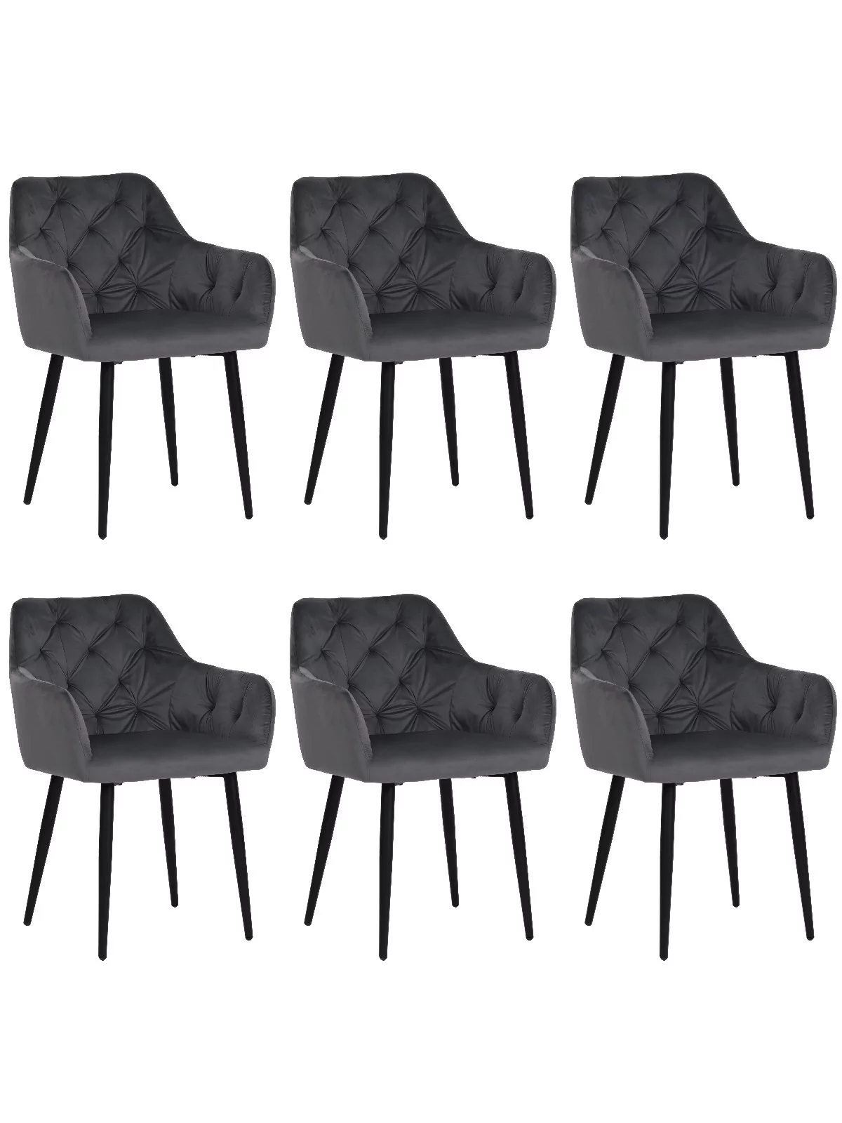 Set of 6 MARIO Tufted Velvet Armchair with Contemporary Style