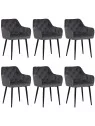 Set of 6 MARIO Tufted Velvet Armchair with Contemporary Style