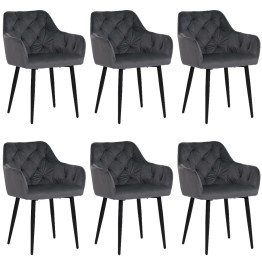 Set of 6 MARIO Tufted Velvet Armchair with Contemporary Style