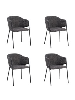 Lot de 4 CUICY Chaise de Salle à Manger Monochromatique Luxueuse au...