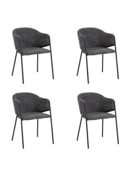 Set of 4 CUICY Luxury Monochromatic Dining Chair with Modern Design