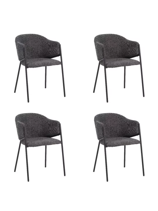 Set of 4 CUICY Luxury Monochromatic Dining Chair with Modern Design
