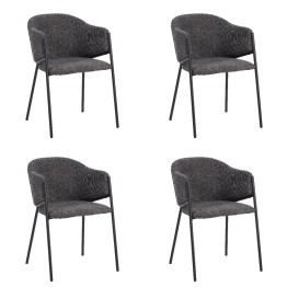 Set of 4 CUICY Luxury Monochromatic Dining Chair with Modern Design