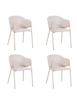 Lot de 4 CUICY Chaise de Salle à Manger Monochromatique Luxueuse au...