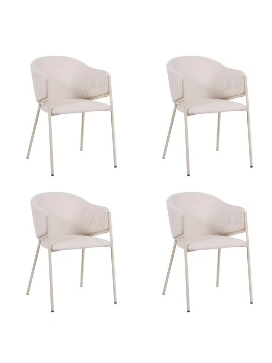 Lot de 4 CUICY Chaise de Salle à Manger Monochromatique Luxueuse au...
