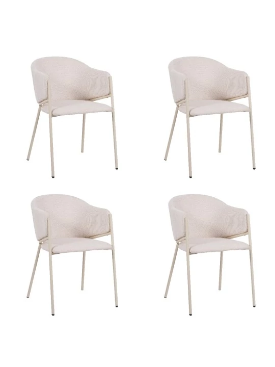 Set of 4 CUICY Luxury Monochromatic Dining Chair with Modern Design