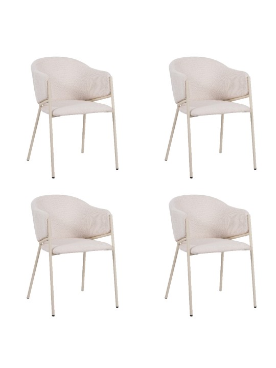 Set of 4 CUICY Luxury Monochromatic Dining Chair with Modern Design