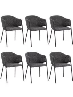 Lot of 6 CUICY Luxury Monochromatic Dining Chair with Modern Design