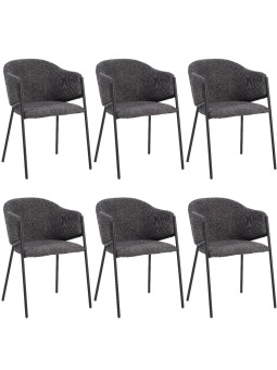 Lot of 6 CUICY Luxury Monochromatic Dining Chair with Modern Design