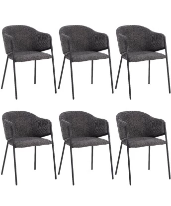 Lot of 6 CUICY Luxury Monochromatic Dining Chair with Modern Design