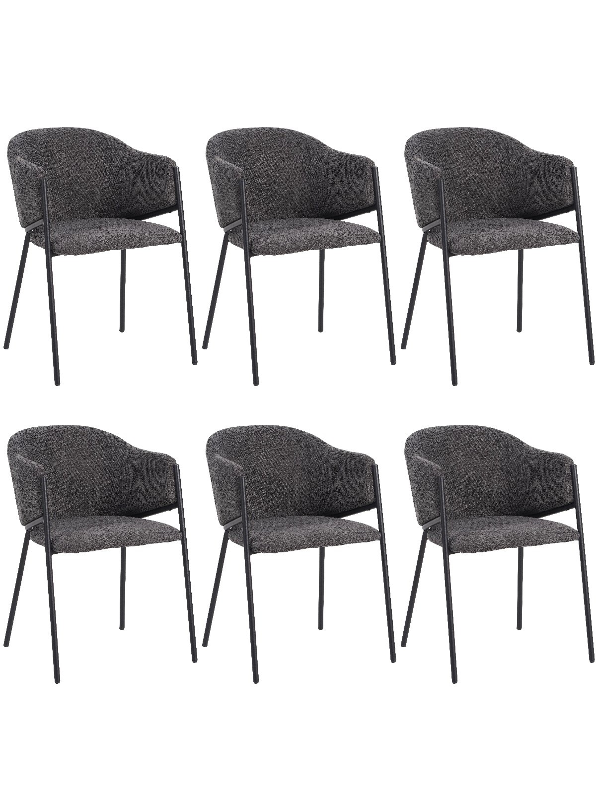 Lot of 6 CUICY Luxury Monochromatic Dining Chair with Modern Design