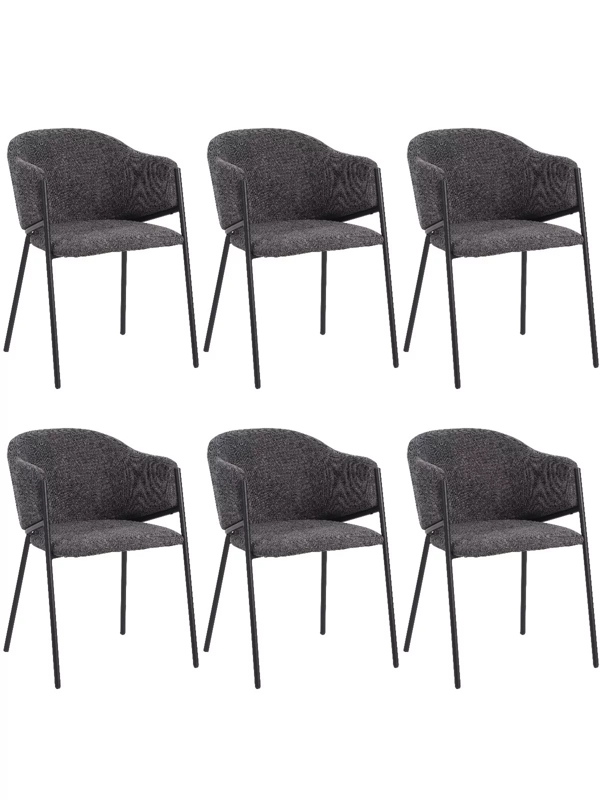 Lot of 6 CUICY Luxury Monochromatic Dining Chair with Modern Design